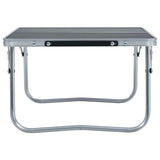 Vidaxl Camping Tabelle zusammenklappbar 60 x 40 cm Aluminiumgrau