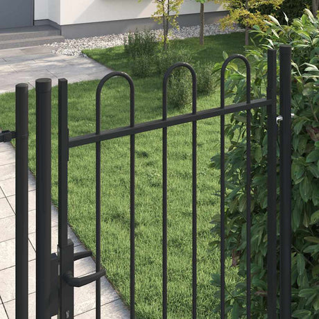 Vidaxl -Anschluss mit gebogenem Top nur 1x1,75 m Stahlschwarz
