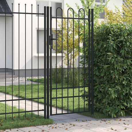 VIDAXL -Anschluss mit gebogenem Oberteil nur 1x2 m Stahlschwarz