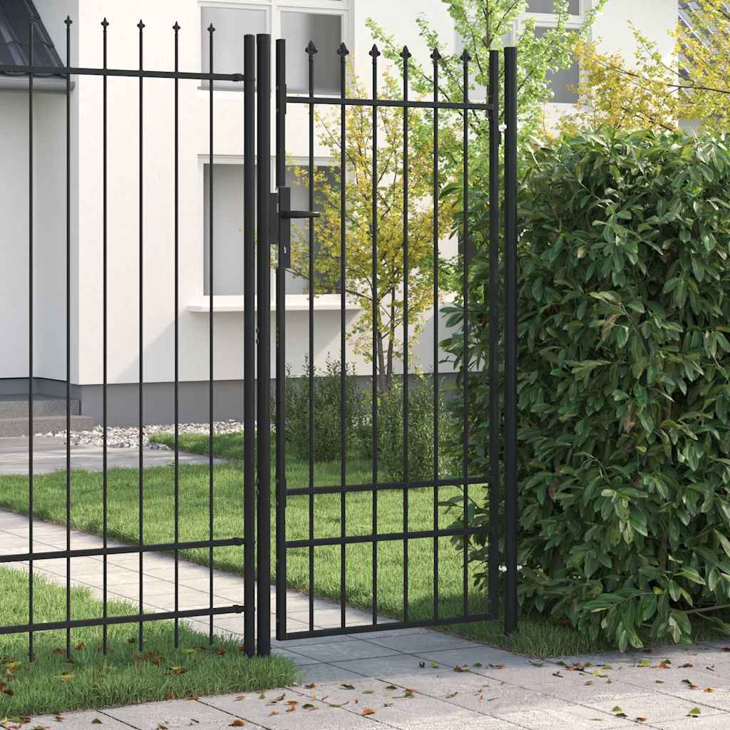 VIDAXL -Anschluss mit spitzen Oberteil nur 1x2 M Stahlschwarz
