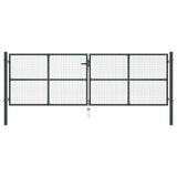 Vidaxl Gaaspoort 400x175 cm verzinkter Stahlgrau grau
