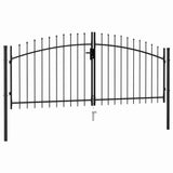 Vidaxl -Anschluss mit spitzen oberen Doppel 3x1.25 m Stahlschwarz
