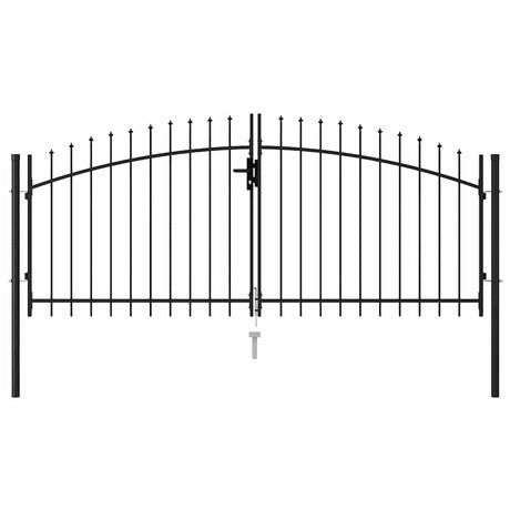 Vidaxl -Anschluss mit spitzen oberen Doppel 3x1.25 m Stahlschwarz