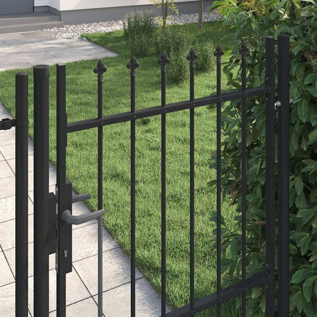 VIDAXL -Anschluss mit spitzen Oberteil nur 1x1,5 m Stahlschwarz