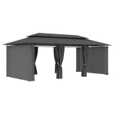 Vidaxl -Laube mit Vorhängen 600x298x270 cm Anthrazit