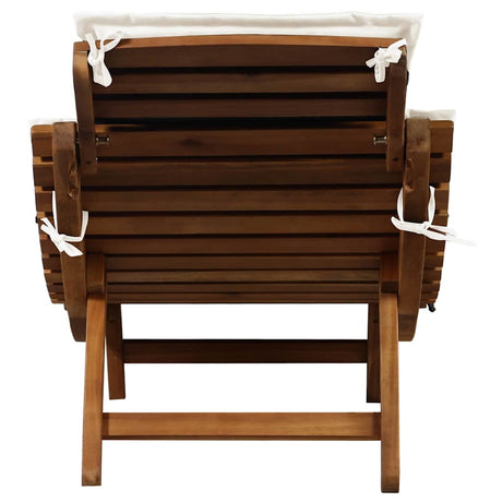 Vidaxl zonligstoelen massief acacia hout crèmekleurig