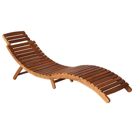 Vidaxl ligbed met tafel massief acaciahout bruin
