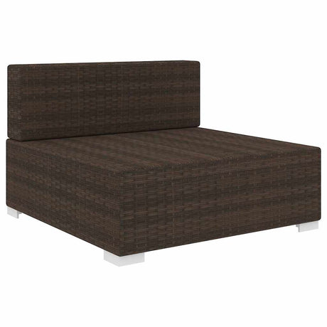 Vidaxl tuinstoel met kussens middensectie poly rattan bruin