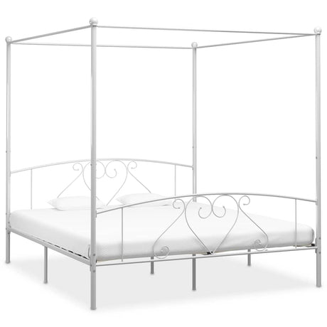 Vidaxl hemelbedframe metaal wit 200x200 cm