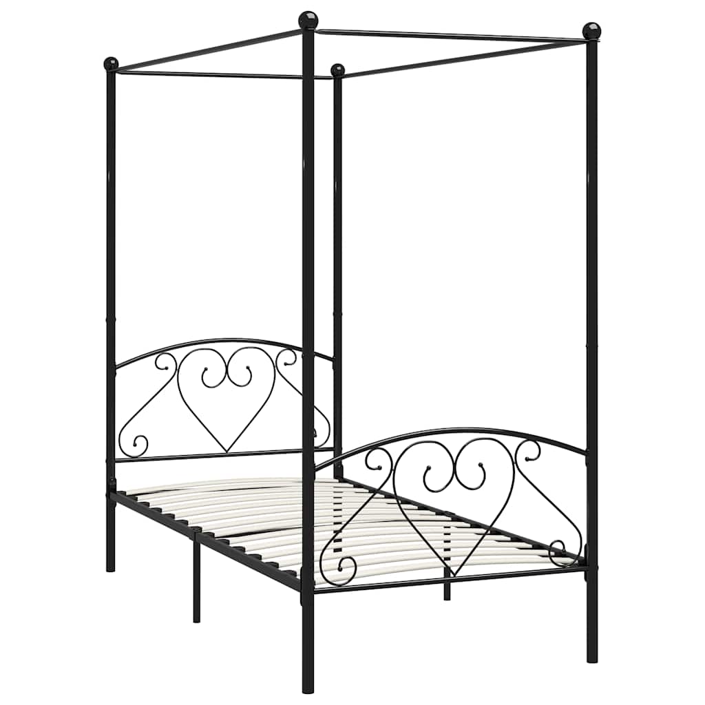 Vidaxl hemelbedframe metaal zwart 100x200 cm