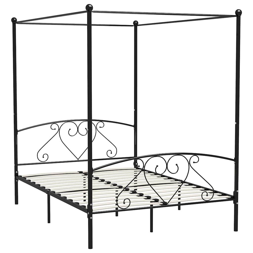 Vidaxl hemelbedframe metaal zwart 140x200 cm