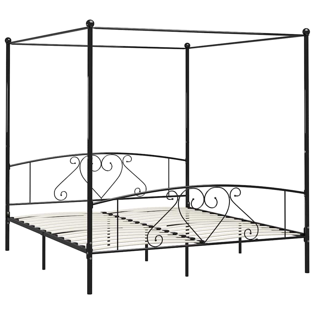 Vidaxl hemelbedframe metaal zwart 180x200 cm