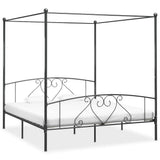 Vidaxl hemelbedframe metaal grijs 200x200 cm