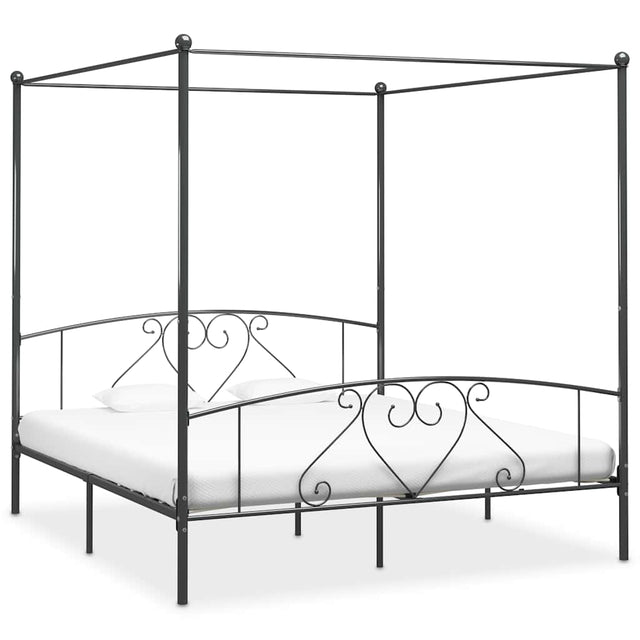 Vidaxl hemelbedframe metaal grijs 200x200 cm