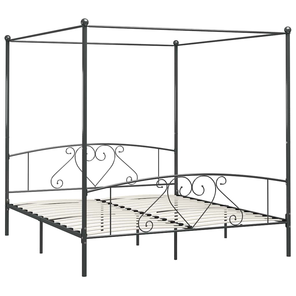 Vidaxl hemelbedframe metaal grijs 200x200 cm