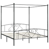 Vidaxl hemelbedframe metaal grijs 200x200 cm