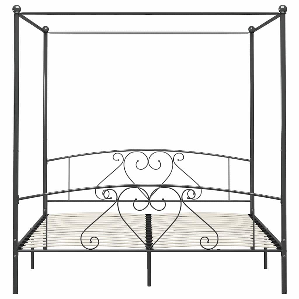 Vidaxl hemelbedframe metaal grijs 200x200 cm