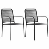 Vidaxl tuinstoelen 2 st katoenen touw en staal zwart