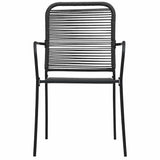 Vidaxl tuinstoelen 2 st katoenen touw en staal zwart