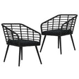 Vidaxl tuinstoelen 2 st met kussens poly rattan zwart