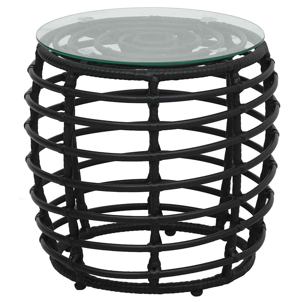 Vidaxl 3-delige bistroset poly rattan zwart