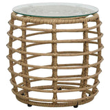 Vidaxl 3-delige bistroset poly rattan eikenkleurig