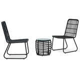Vidaxl 3-delige bistroset poly rattan zwart