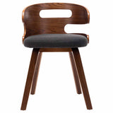 Vidaxl eetkamerstoelen 4 st gebogen hout en stof donkergrijs