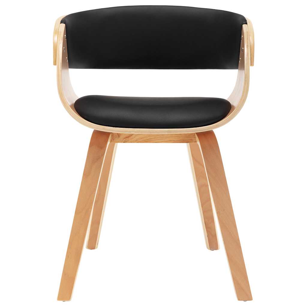 Vidaxl eetkamerstoelen 2 st gebogen hout en kunstleer