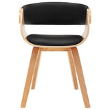 Vidaxl eetkamerstoelen 2 st gebogen hout en kunstleer
