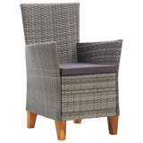Vidaxl tuinstoelen 2 st met kussens poly rattan grijs