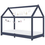 Vidaxl kinderbedframe massief grenenhout grijs 70x140 cm