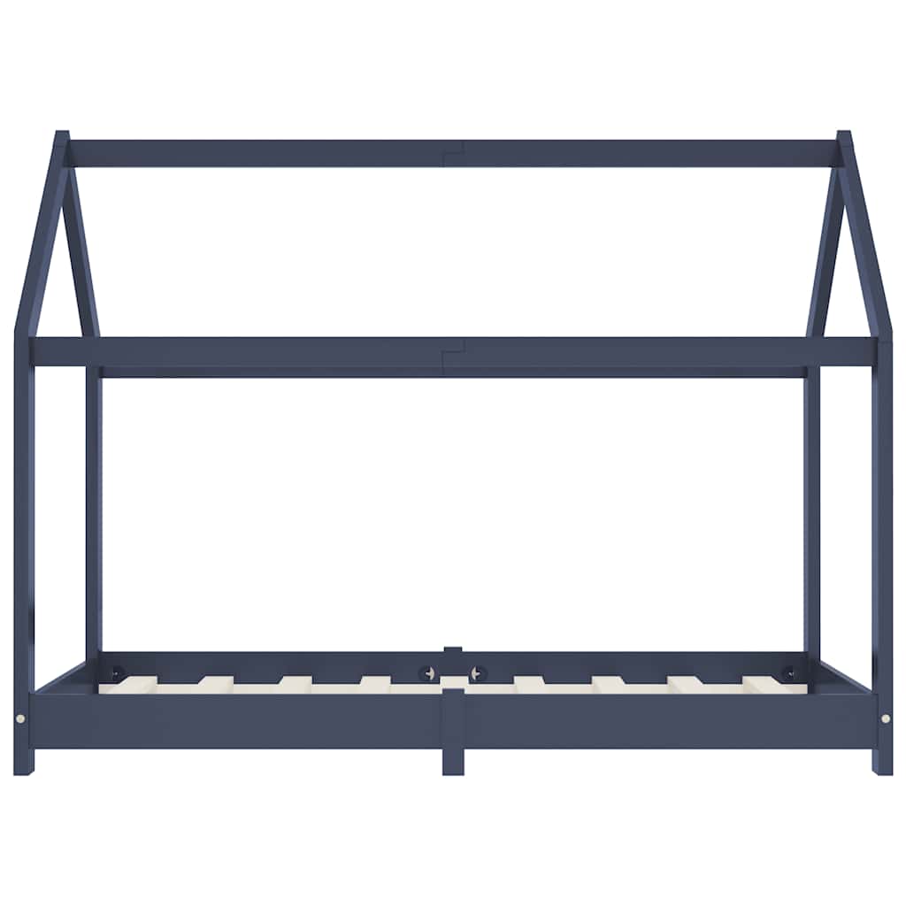 Vidaxl kinderbedframe massief grenenhout grijs 70x140 cm
