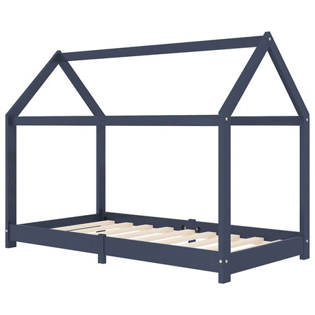 Vidaxl kinderbedframe massief grenenhout grijs 80x160 cm