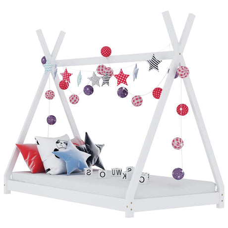 Vidaxl kinderbedframe massief grenenhout wit 80x160 cm