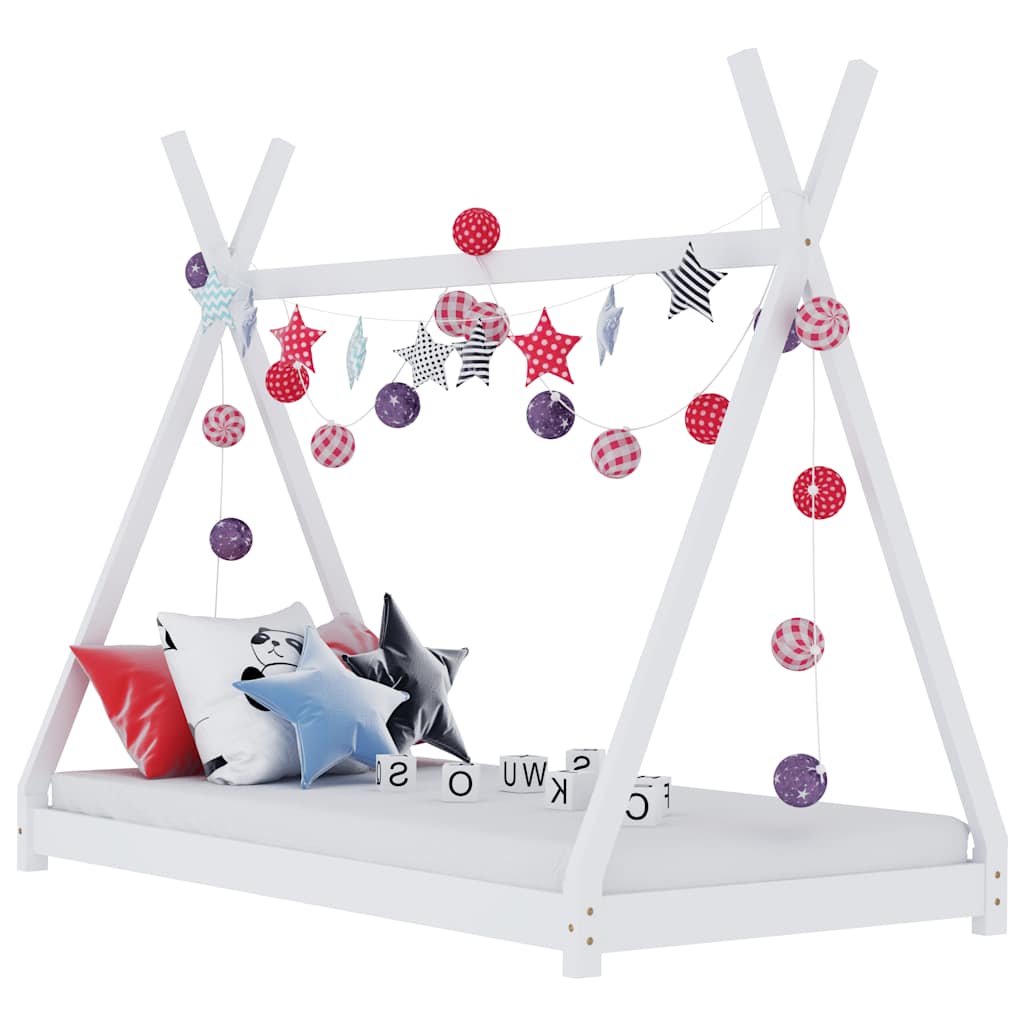 Vidaxl kinderbedframe massief grenenhout wit 90x200 cm