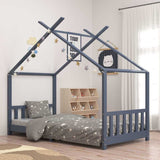 Vidaxl kinderbedframe massief grenenhout grijs 90x200 cm