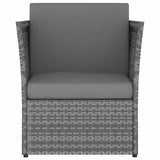 Vidaxl tuinstoel met voetenbank poly rattan antracietkleurig