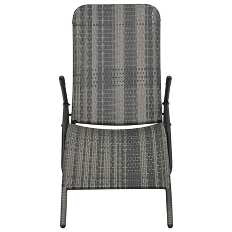 Vidaxl ligbed inklapbaar poly rattan grijs