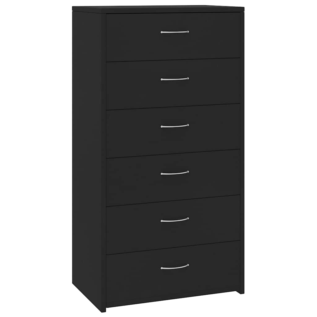Vidaxl dressoir met 6 lades 50x34x96 cm bewerkt hout zwart