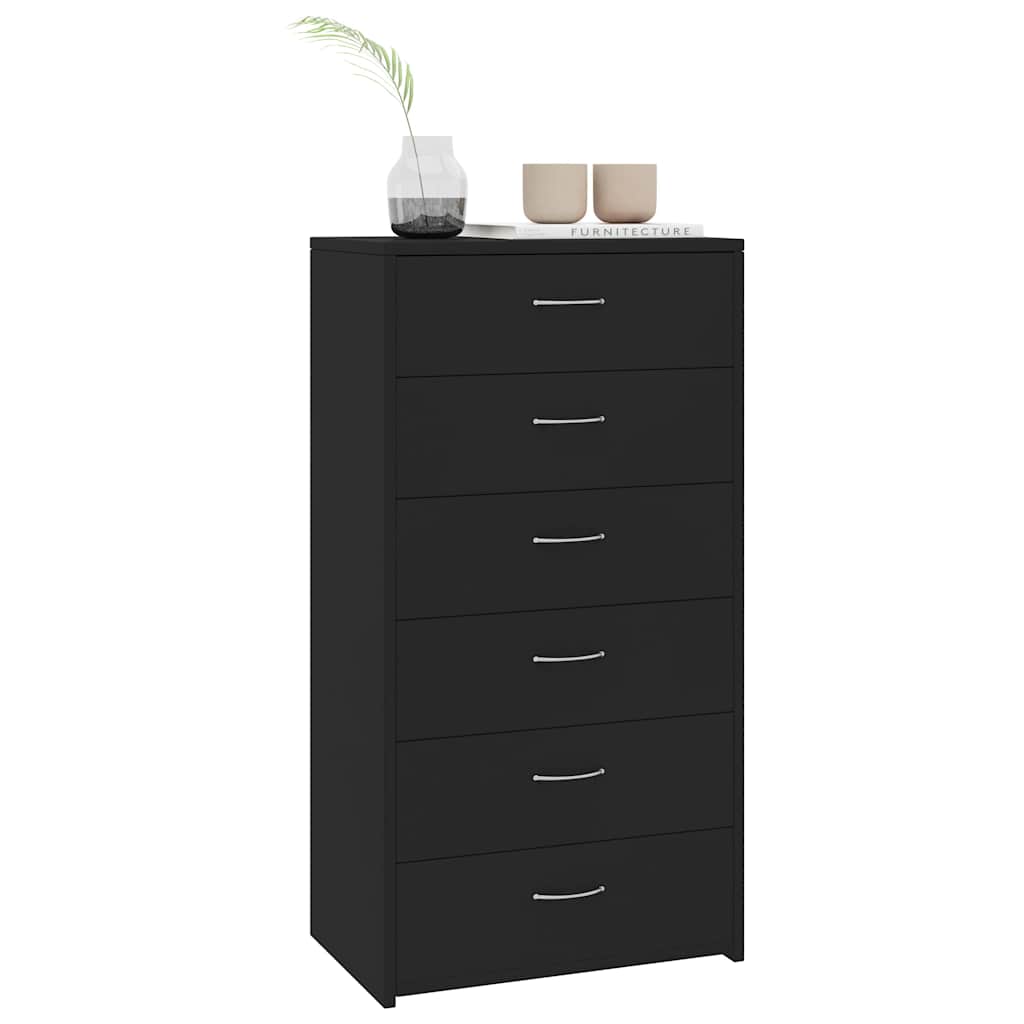 Vidaxl dressoir met 6 lades 50x34x96 cm bewerkt hout zwart