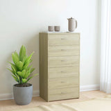 Vidaxl dressoir met 6 lades 50x34x96 cm bewerkt hout sonoma eikenkleur