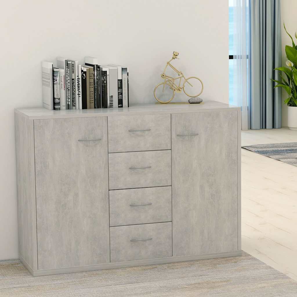 Vidaxl dressoir 88x30x65 cm bewerkt hout betongrijs