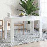 Vidaxl eettafel 120x60x76 cm bewerkt hout hoogglans wit