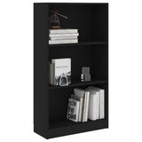 Vidaxl boekenkast met 3 schappen 60x24x109 cm bewerkt hout zwart