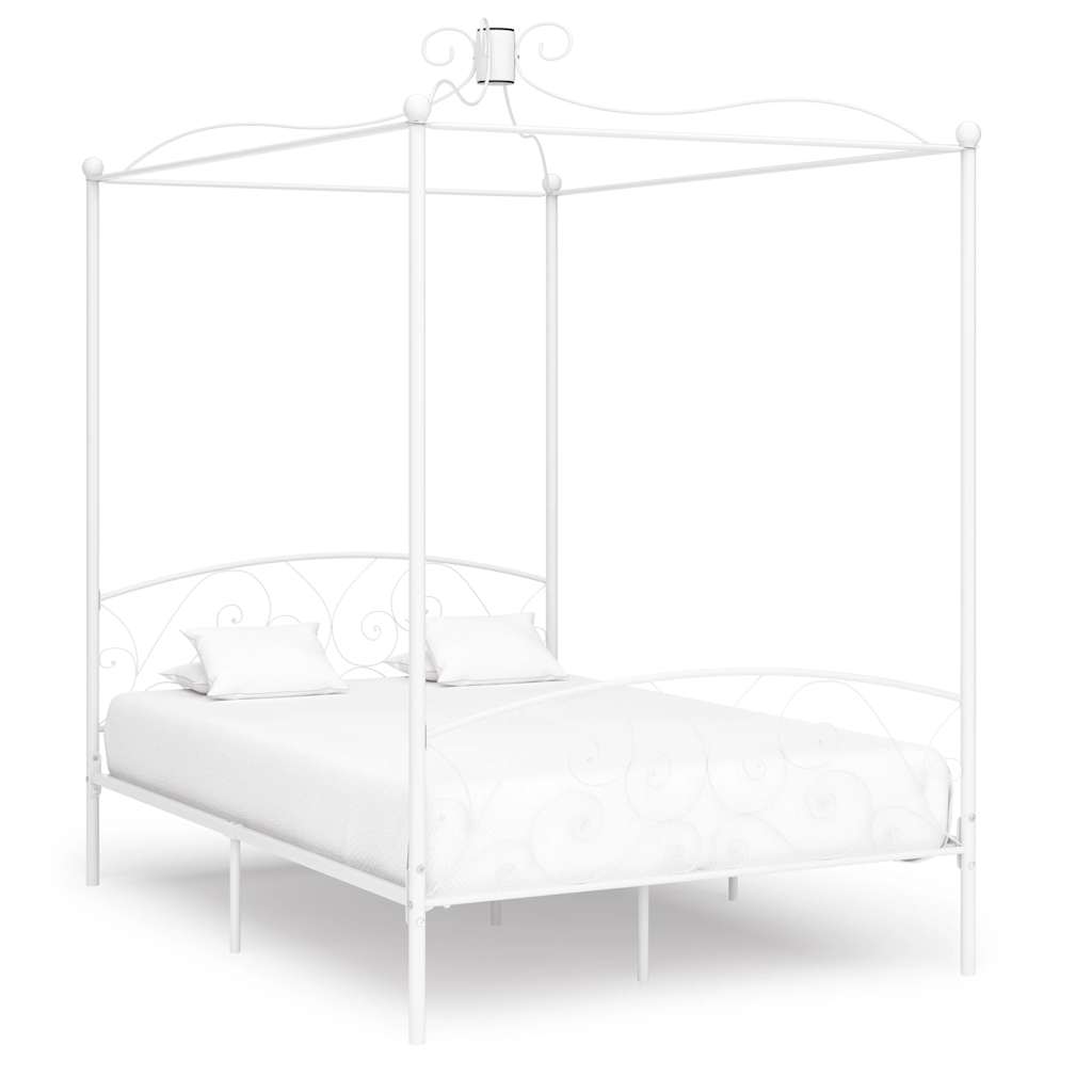 Vidaxl hemelbedframe metaal wit 120x200 cm