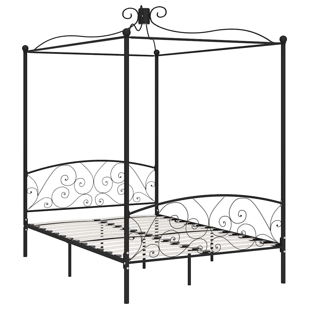 Vidaxl hemelbedframe metaal zwart 140x200 cm