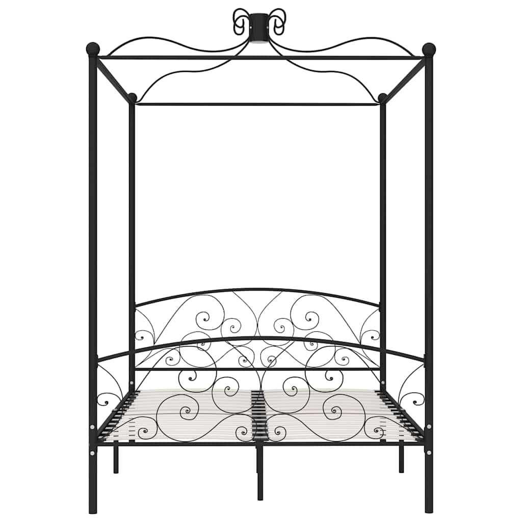 Vidaxl hemelbedframe metaal zwart 140x200 cm