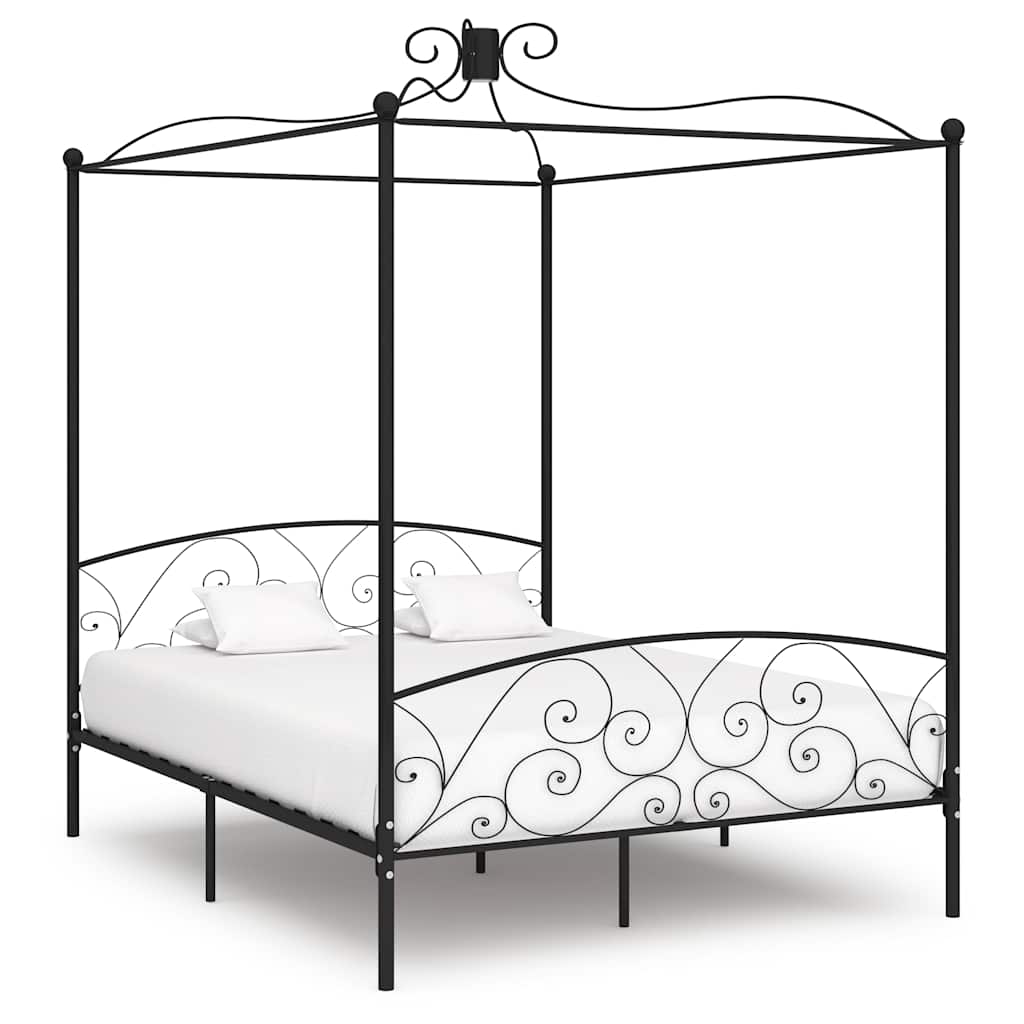 Vidaxl hemelbedframe metaal zwart 160x200 cm