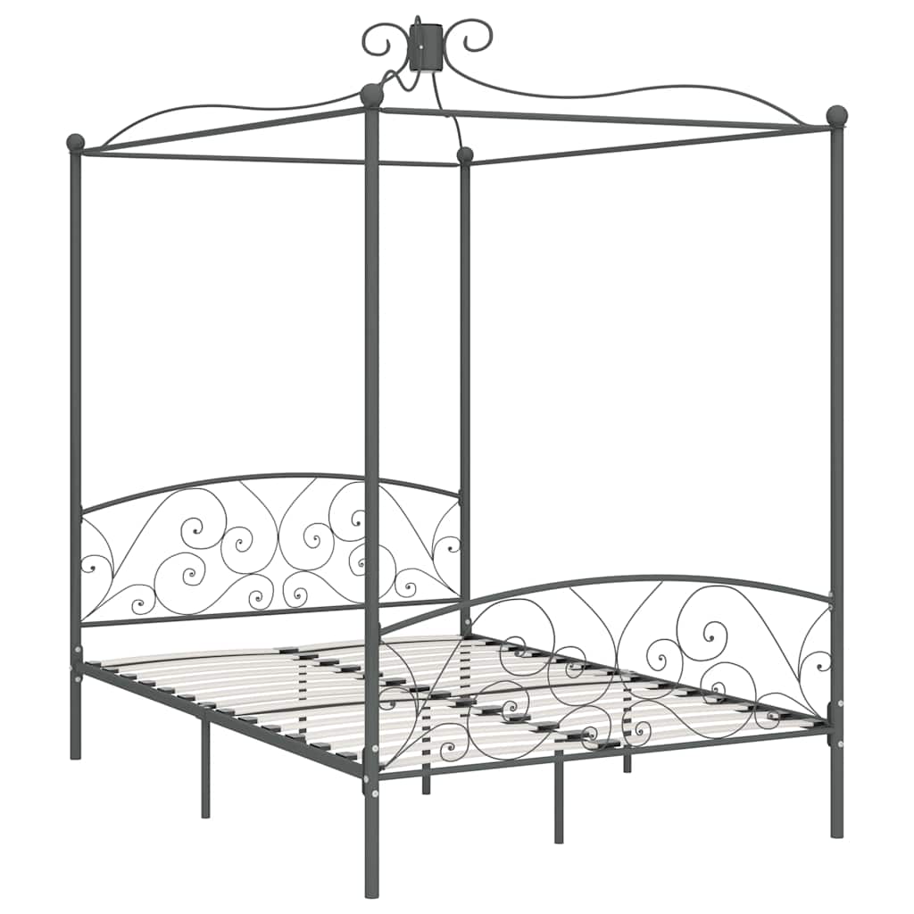 Vidaxl hemelbedframe metaal grijs 140x200 cm